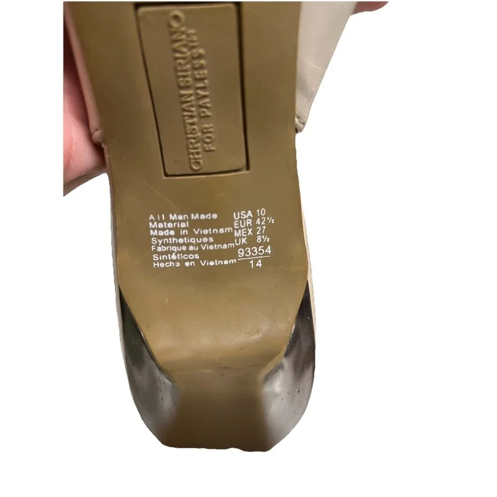 Christian Siriano Peep Toe Stiletto Slingback  Women’s 10 Beige Metallic Bronze